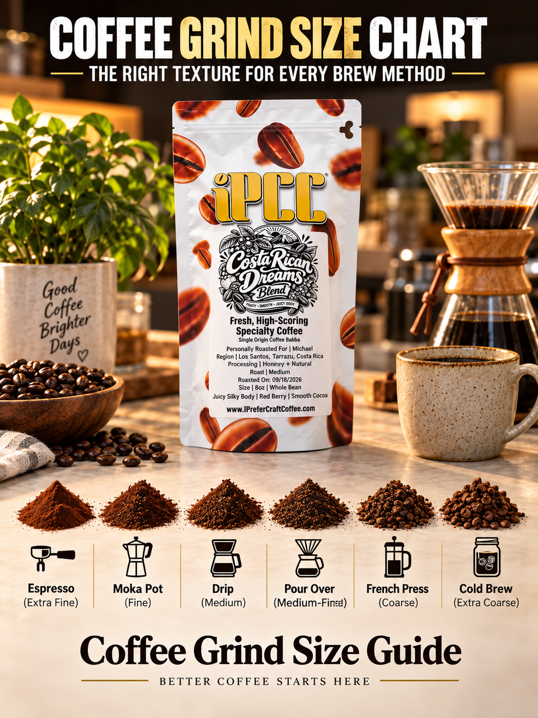 Coffee Grind Size Chart: The Right Texture for Every Brew Method